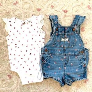 NWOT OshKosh B’gosh Overall Set